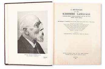 GRIERSON, GEORGE ABRAHAM, Sir. A Dictionary of the Kashmiri Language.  1932